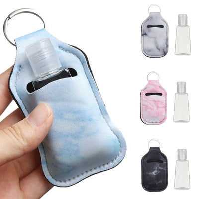 Hand Desinfektionsmittel Anhaenger fuer Schlussbund oder Handtasche inkl Spender zum abfuellen