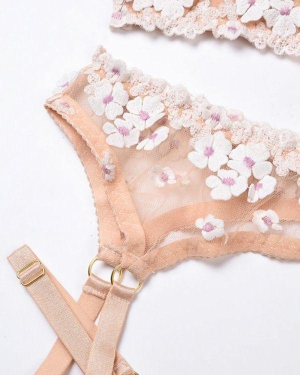 Blumen Dessous Lingerie Set verspielte erotische Stunden