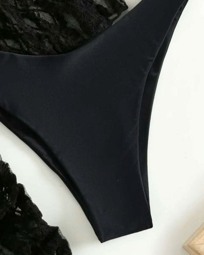 schwarze High-Waist Bikini Hose 