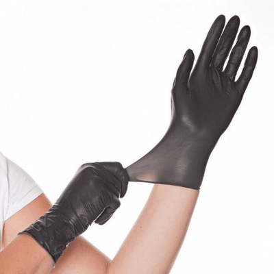 Einweghandschuhe Schwarz puderfrei