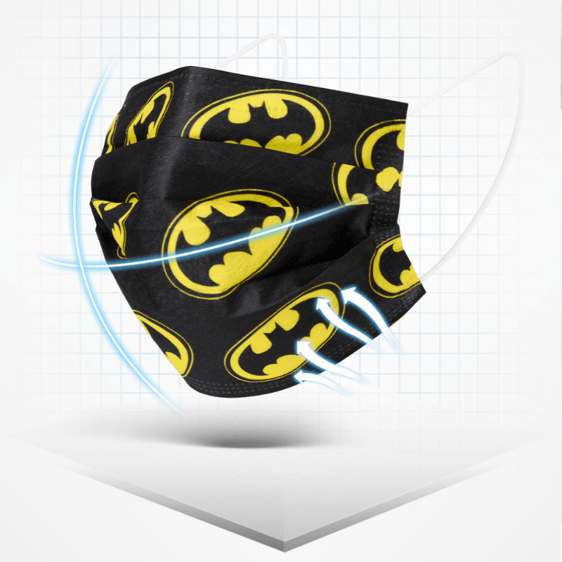 Batman Mundschutzmasken in schwarz gelb