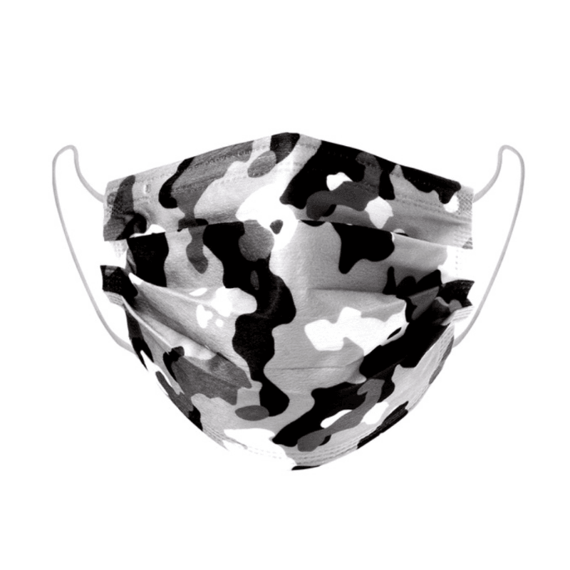 Schwarz-weiss Camouflage Einwegmasken Hygienemasken