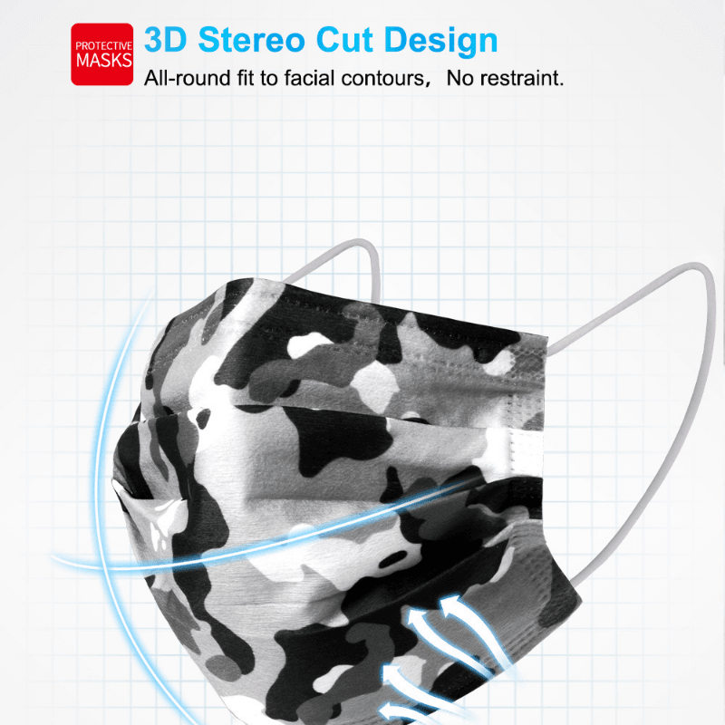 3D Form Einwegmasken für Erwachsene - Resistente Mundschutz Masken gegen Coronavirus