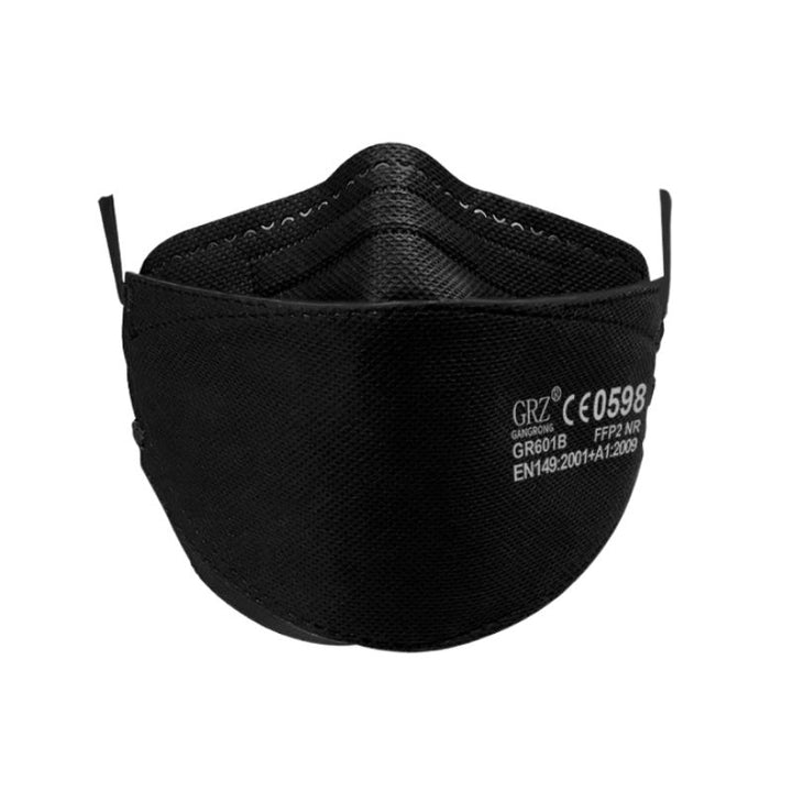FFP2 Fischform Schutzmasken in ergonomischem Design - Schwarze Atemschutzmasken zertifiziert  