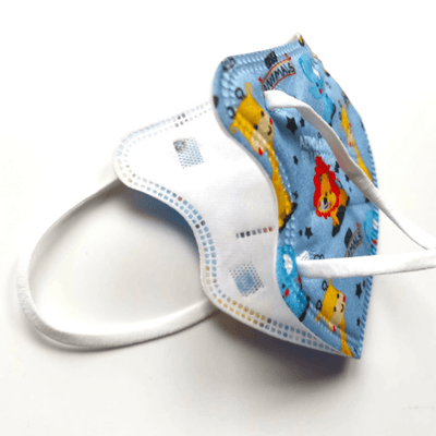 Blaue Kinder FFP2 Atemschutzmasken mit Tiermotiven