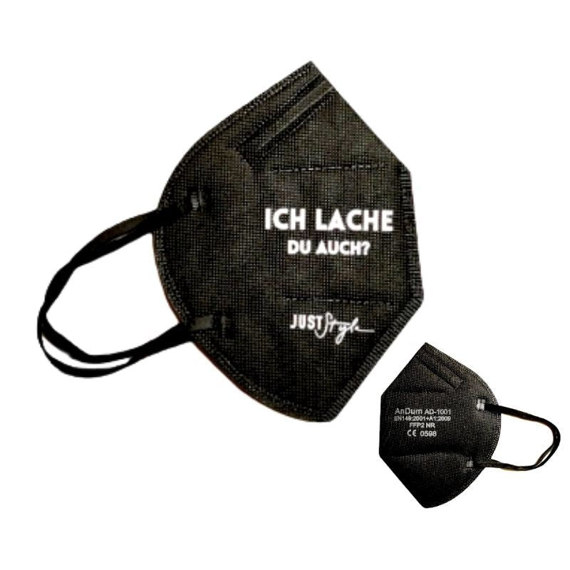 FFP2 Schutzmasken mit Logo drucken - FFP2 Masken Firmen Logo Druck Print Schweiz Just Style - Ich lache du auch? 