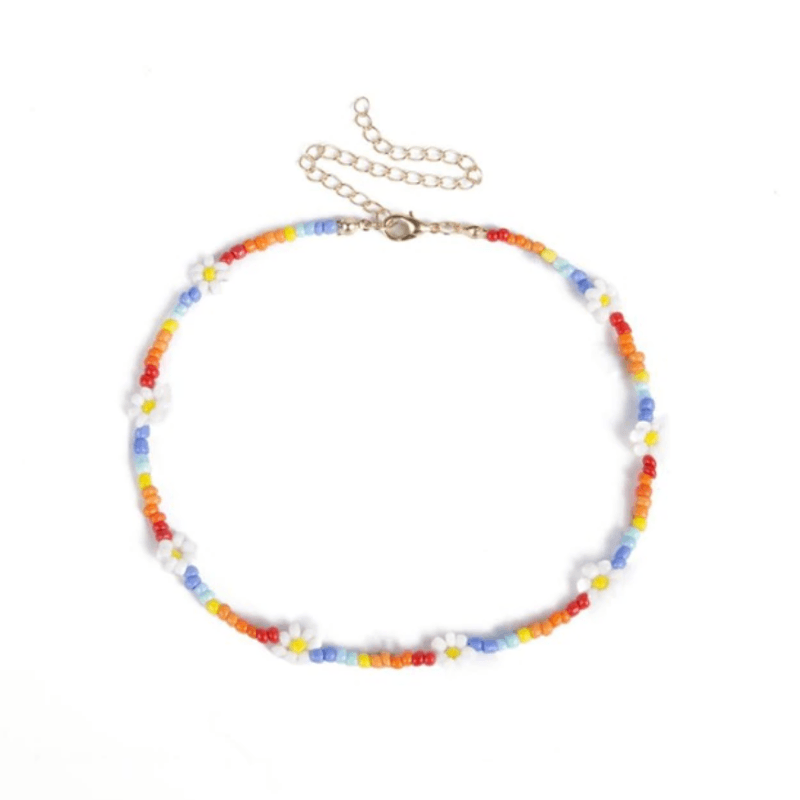 Farbige Perlen Halskette Blumen Daisy