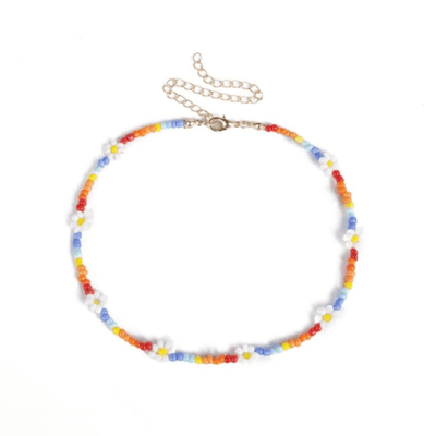 Farbige Perlen Halskette Blumen Daisy