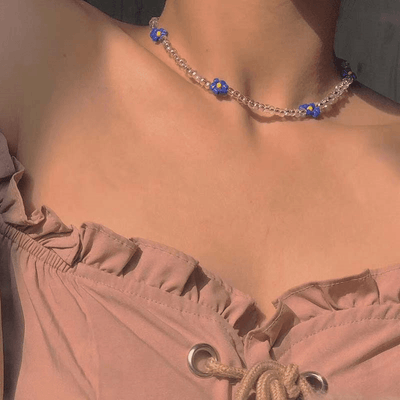 Farbige Perlen Halskette Blumen Daisy