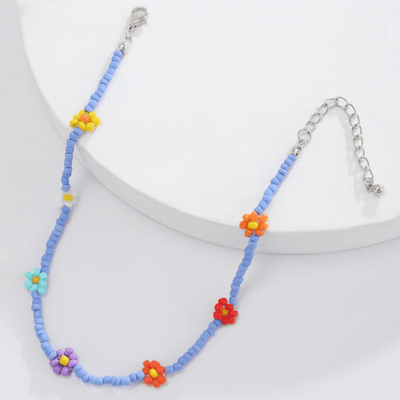 Farbige Perlen Halskette Blumen Daisy