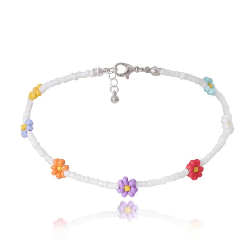 Farbige Perlen Halskette Blumen Daisy