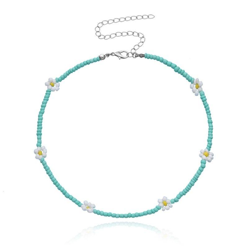 Farbige Perlen Halskette Blumen Daisy