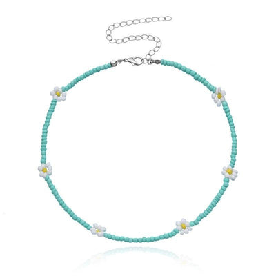 Farbige Perlen Halskette Blumen Daisy