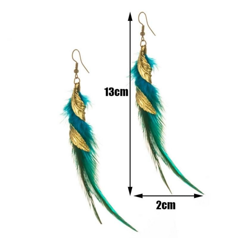 Lange Federohrringe Federschmuck Hippie Boho Schmuck 