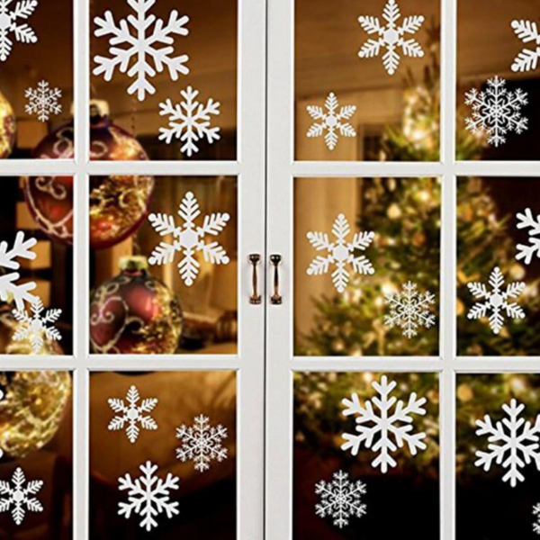 Fenster Deko Sticker Schneeflocken