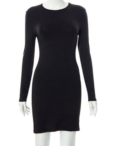 Midi Kleid oberhalb der Knie -Figurbetontes schwarzes Mini Kleid Damen 