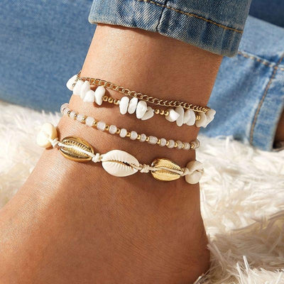 Muschel Fusskette und Armkette in Einem - Boho Schmuck Online Shop