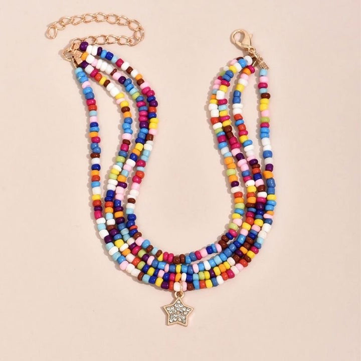 Farbige Fussketten  Set aus bunten Perlen - Kleine farbige Perlenketten fur Fussgelenk 
