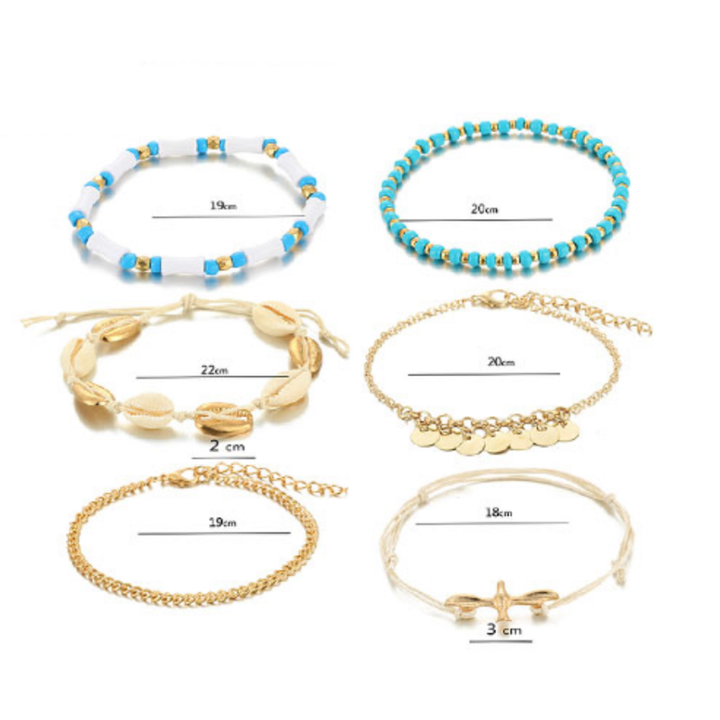 Bohemian Muschel Schmuck Fussketten Armketten Damen online Schweiz Shop