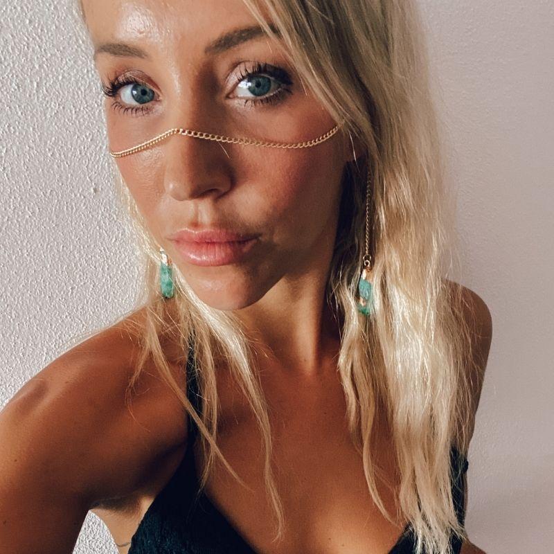Gesichtskette mit Edelsteinen - Facechain Festival Schmuck - Boho Gipsy Accessoires Just Style aus Ibiza
