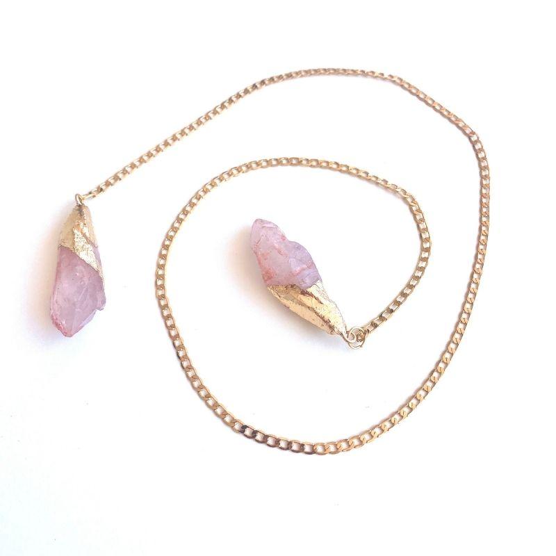 Quarz Stein mit feiner goldener Kette - Gesichtskette Gesichtsschmuck Facechain Festival Gipsy Schmuck