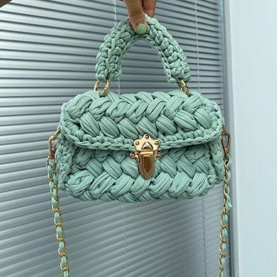 Mint Gruene Haekel Handtasche Strick Gestricke Taschen Fashion Just Style