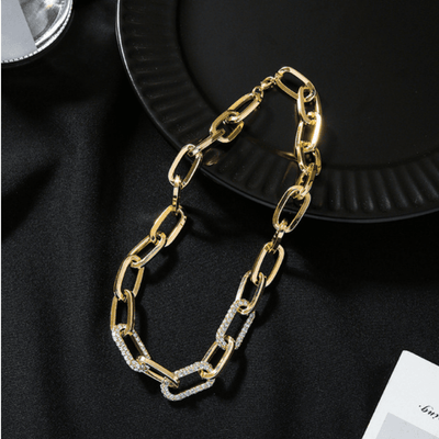 Goldene Glieder Choker Halskette Schmuck Damen - Modeschmuck Schweiz online 