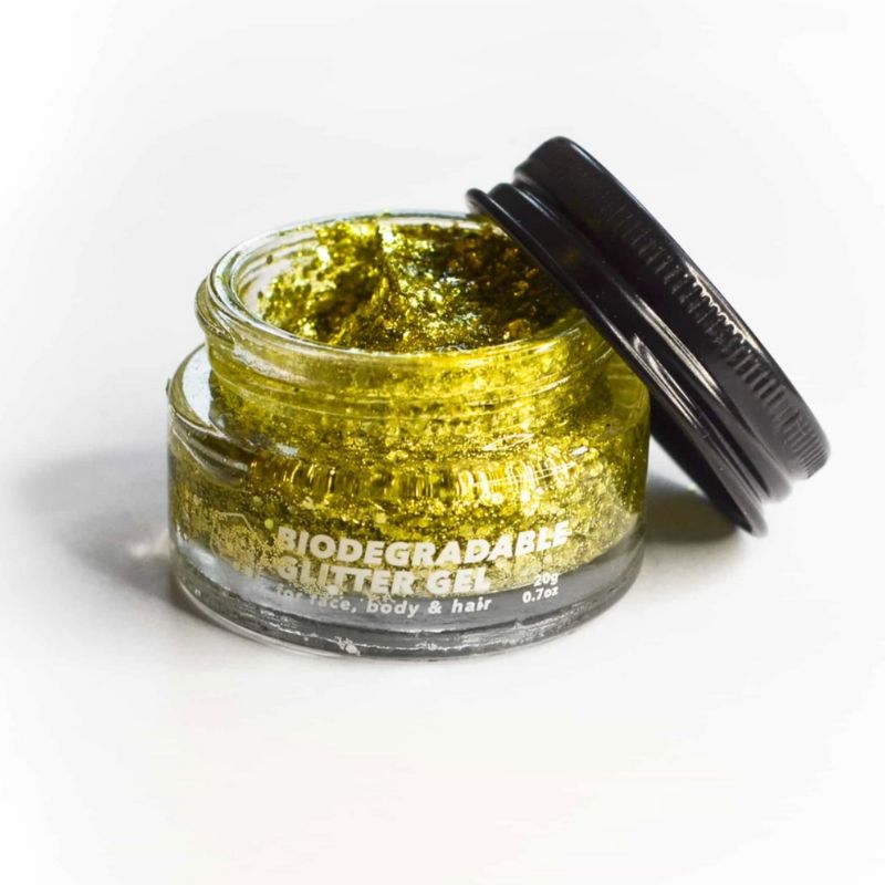 Biodegradables Glitzer Gel in gold - Festival Glitzer Make-Up
