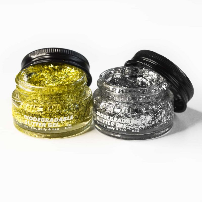 Glitzer Gel fuer Gesicht, Koerper und Haare - Bio Glitzer Gel das schnell trocknet 