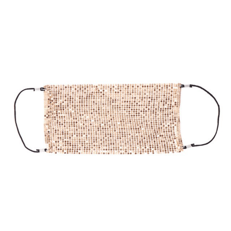 Goldene Glitzermaske Accessoire für Einwegmaske Hygienemaske
