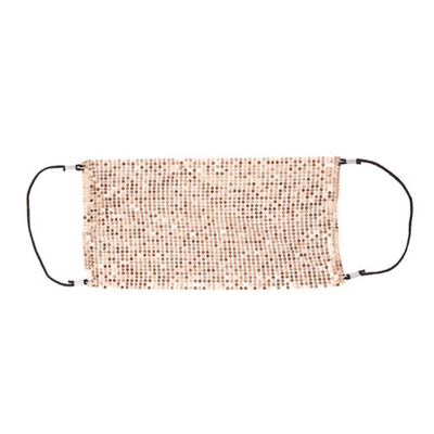 Goldene Glitzermaske Accessoire für Einwegmaske Hygienemaske