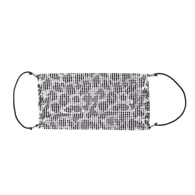 Silber Leopard Muster Mundschutz Glitzer Maske Schmuck Fashion Accessoire