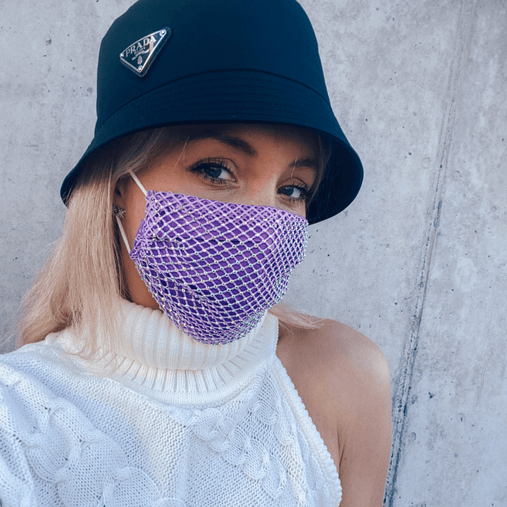 Violette Lila Flieder Mundschutz Designer Maske Schweiz online kaufen