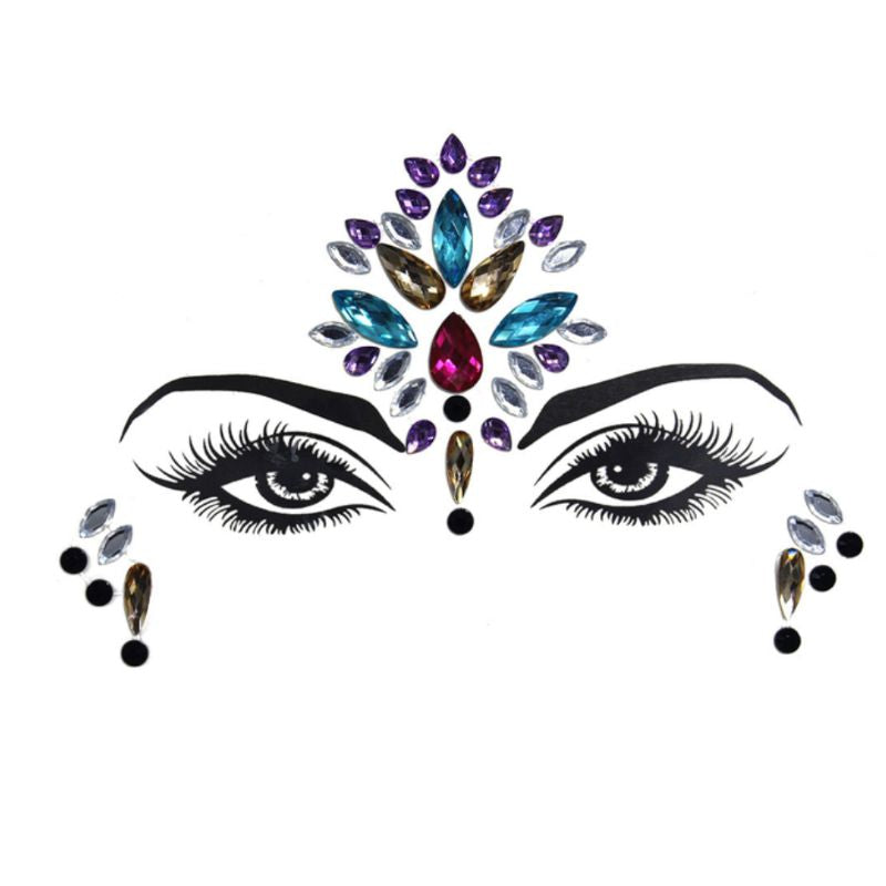 Farbige Glitzersteine Edelsteine Make-Up zum Aufkleben - Klebe Glitzer Steine fuer Gesicht 