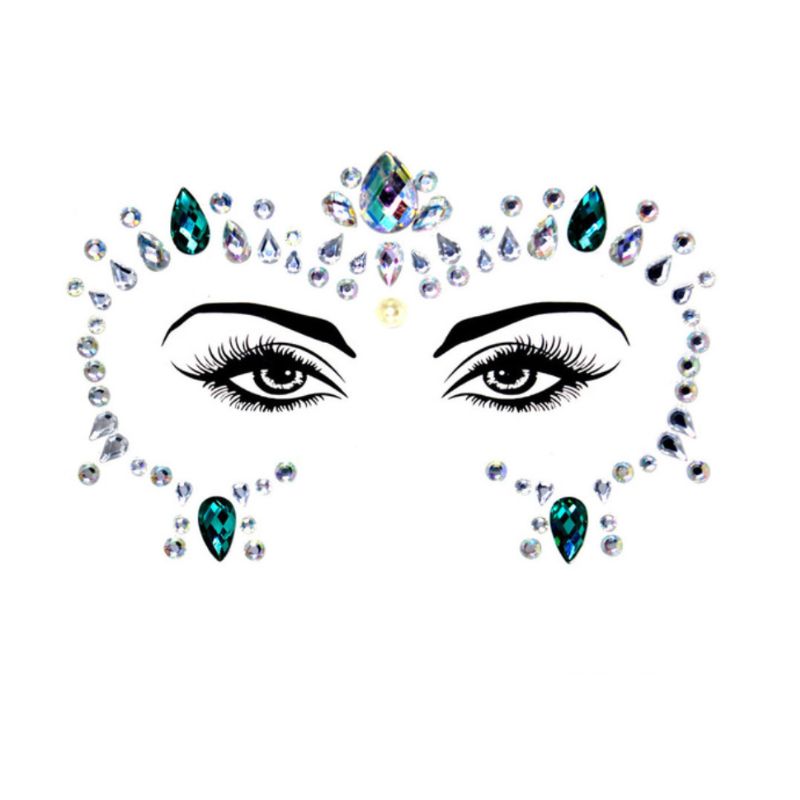 Selbstklebende Glitzer Edel Steine zum im Gesicht um die Augenpartie zu kleben - Festival Glitzer Make-Up