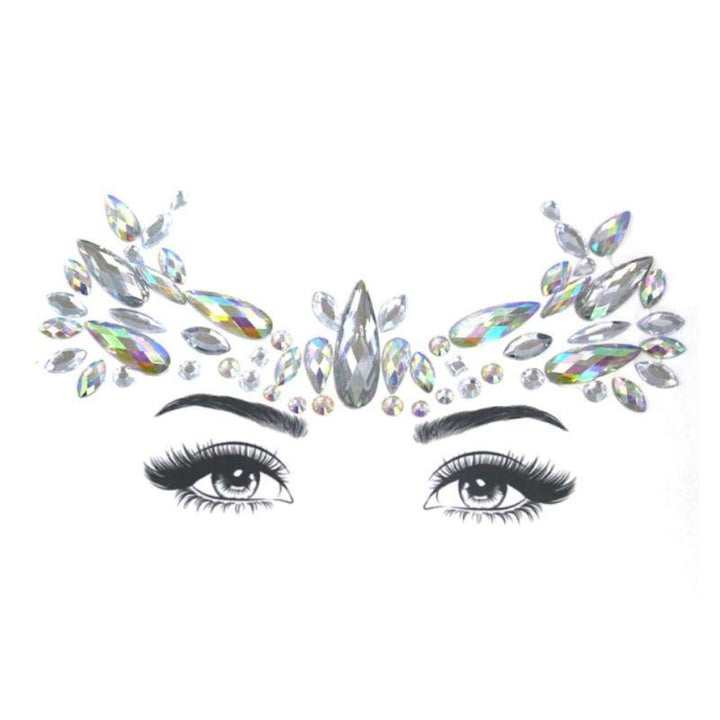 Silberne Glitzer Diamanten Steine zum Aufkleben im Gesicht - Glitzer Makeup Face Glitter in silber