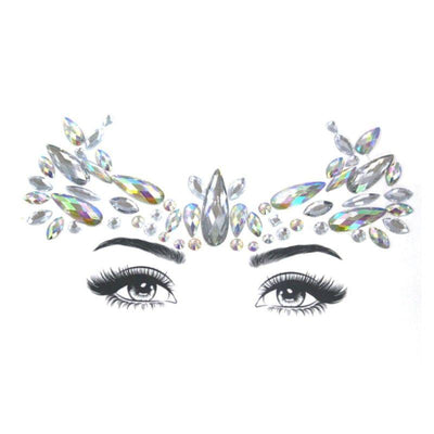 Silberne Glitzer Diamanten Steine zum Aufkleben im Gesicht - Glitzer Makeup Face Glitter in silber