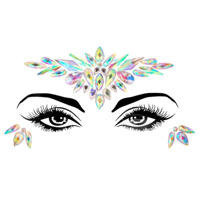 Silbernes Glitzer Strass Steine Kristall Set zum Aufkleben im Gesicht - Selbstklebende Glitzer Make-Up