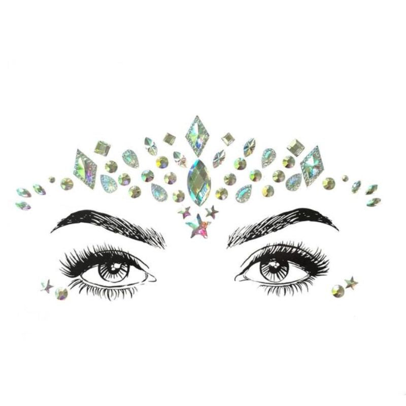 Glitzer Steine zum Aufkleben - Augen Glitzersteine Kristallsteine Sticker mit Stern Symbolen 