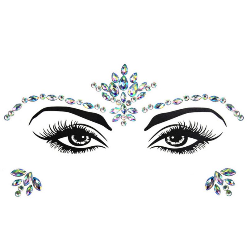 Selbstklebende Glitzersteine zum im Gesicht aufkleben - Glitzer Make-Up Steinchen fuer die Augenpartie 