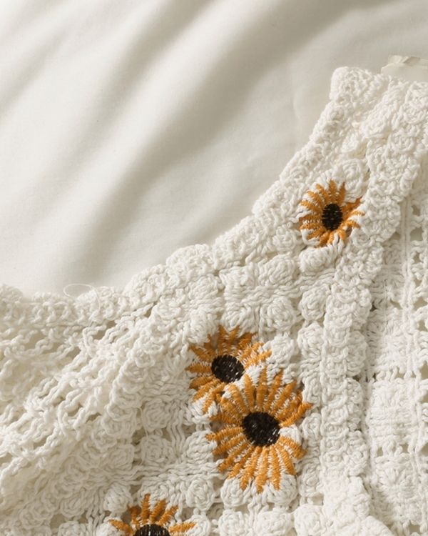 Crochet Crop Top Sunflower