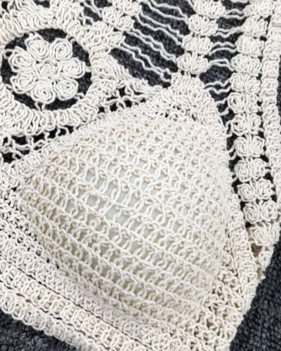 Damen Crochet Top mit BH Innenpolster - Crochet Haekeltop 