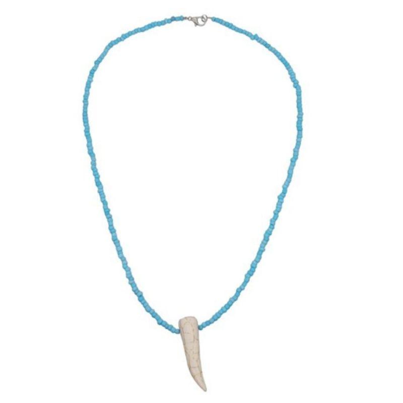 Halskette Perlenkette mit Horn Anhänger
