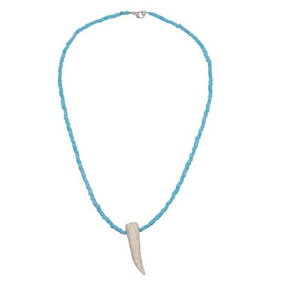 Halskette Perlenkette mit Horn Anhänger