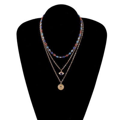 Fatima Auge Halsketten Choker Multilayer