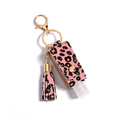 Fashion Style Pink Leopard Hand Desinfektionsspender Anhänger