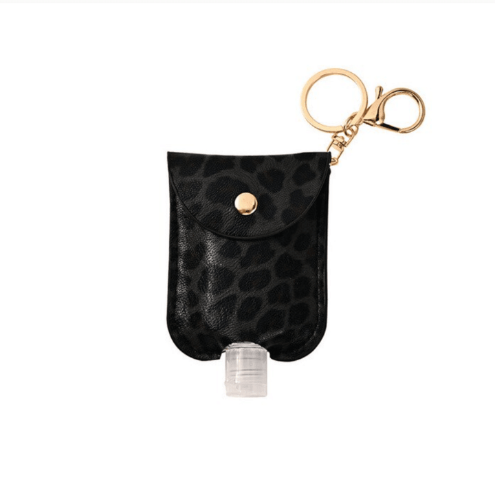 Schwarz Leopard Kunst Leder Hand Desinfektionsmittelspender