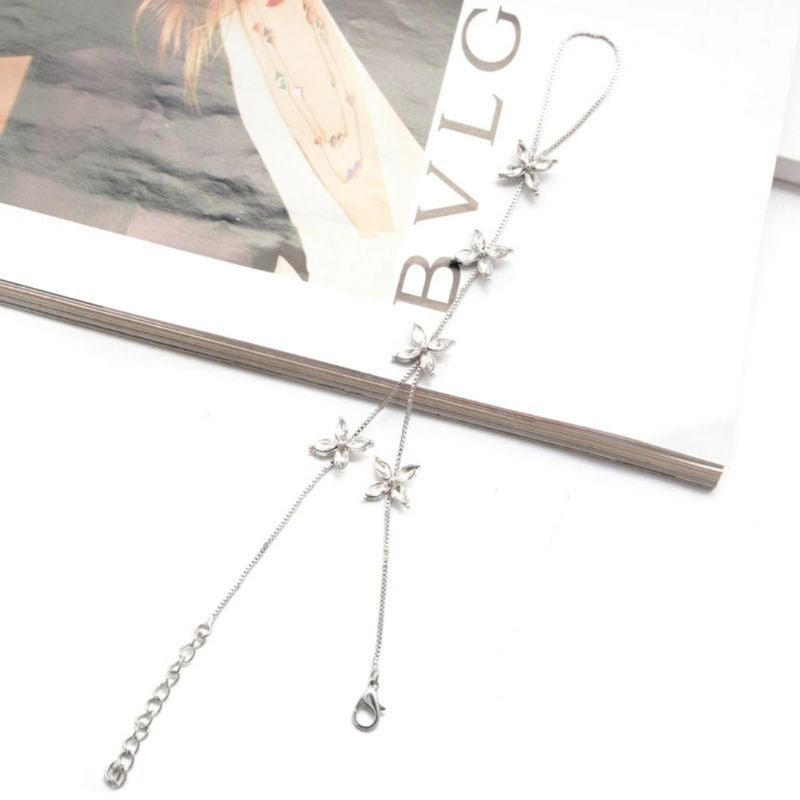 Boho Blumen Modeschmuck Armband Armkette Handkette mit Finger 