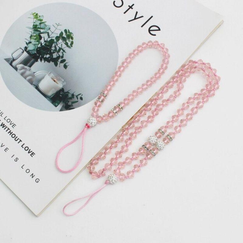 Rosa Kristall Perlenketten Handyketten Smartphone Accessoires Schmuck