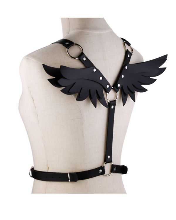 Koerperguertel Fetisch Harness mit Fluegel 